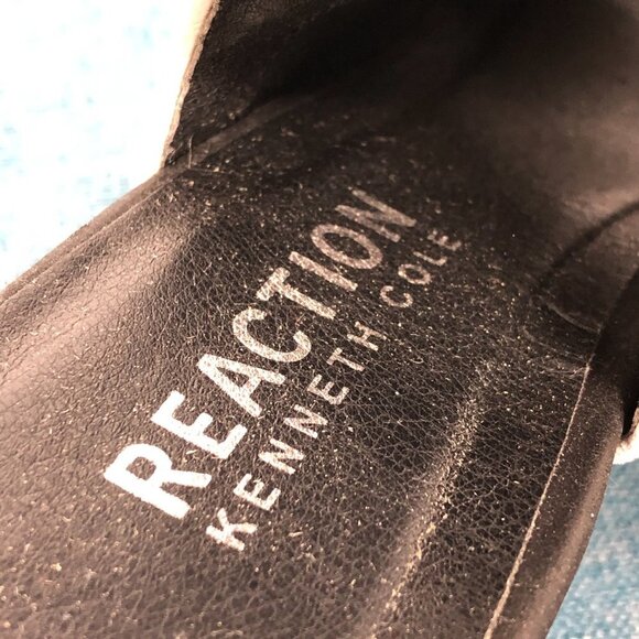 Kenneth Cole White Perforated Pleather Hannon Shootie Almond Nubuck Ankle Boots - Picture 10 of 15